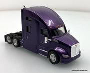 Kenworth T680 Sleeper Tractor, Purple 1:87 ABS Plastic Model Truck by HO Logistics Replicas