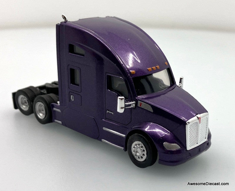 Kenworth T680 Sleeper Tractor, Purple 1:87 ABS Plastic Model Truck by HO Logistics Replicas