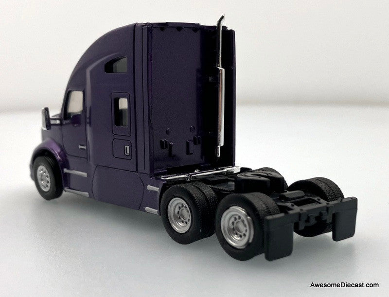 Kenworth T680 Sleeper Tractor, Purple 1:87 ABS Plastic Model Truck by HO Logistics Replicas