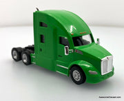 Kenworth T680 Sleeper Tractor, Green 1:87 ABS Plastic Model Truck by HO Logistics Replicas