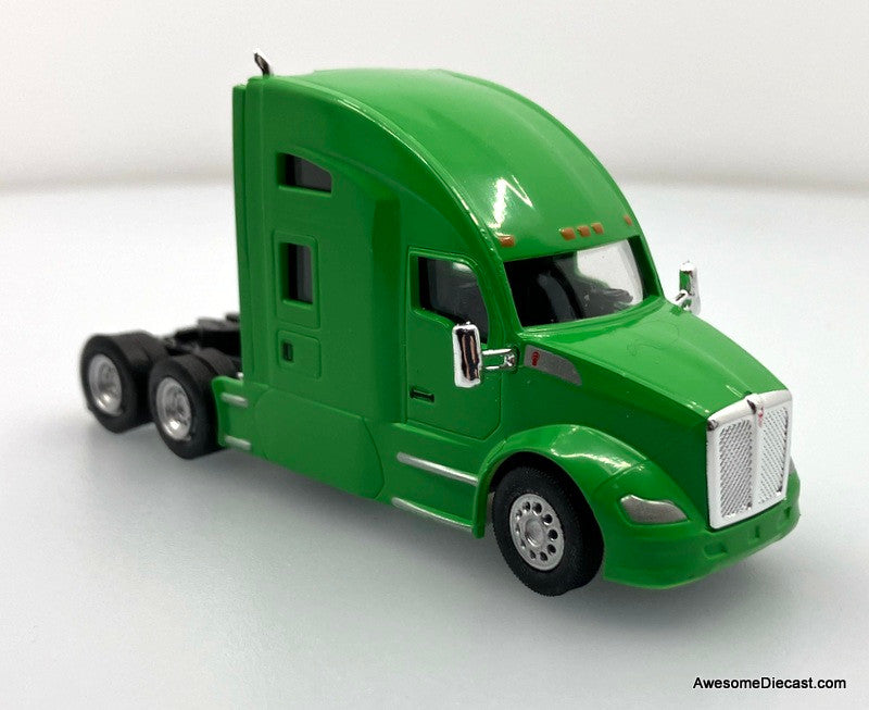 Kenworth T680 Sleeper Tractor, Green 1:87 ABS Plastic Model Truck by HO Logistics Replicas
