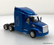 Peterbilt 579 Sleeper Tractor, Blue 1:87 ABS Plastic Model Truck by HO Logistics Replicas