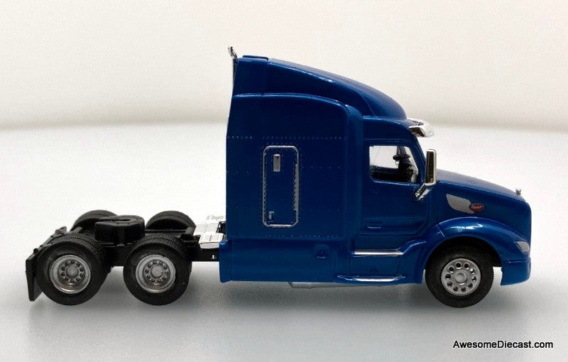 Peterbilt 579 Sleeper Tractor, Blue 1:87 ABS Plastic Model Truck by HO Logistics Replicas