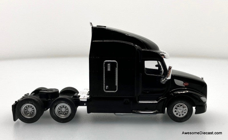 Peterbilt 579 Sleeper Tractor, Black 1:87 ABS Plastic Model Truck by HO Logistics Replicas