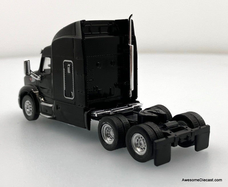 Peterbilt 579 Sleeper Tractor, Black 1:87 ABS Plastic Model Truck by HO Logistics Replicas