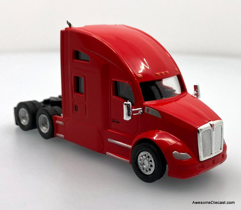 Kenworth T680 Sleeper Tractor, Red 1:87 ABS Plastic Model Truck by HO Logistics Replicas