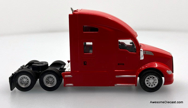 Kenworth T680 Sleeper Tractor, Red 1:87 ABS Plastic Model Truck by HO Logistics Replicas