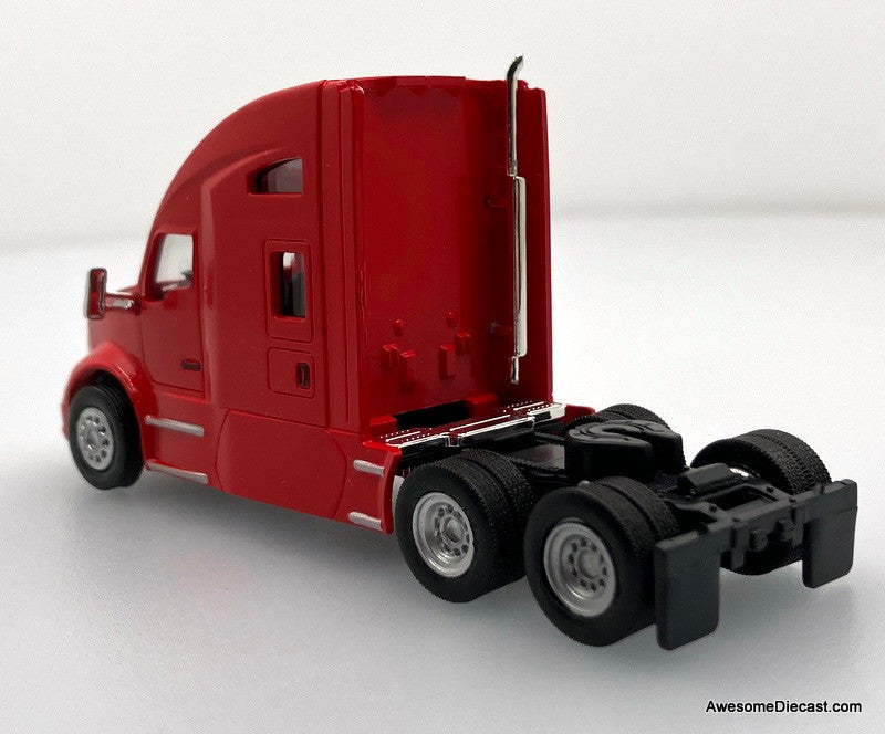 Kenworth T680 Sleeper Tractor, Red 1:87 ABS Plastic Model Truck by HO Logistics Replicas