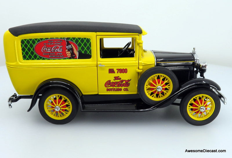 Danbury Mint 1:24 1931 Ford Model A Coca-Cola Delivery Truck, Black & Yellow