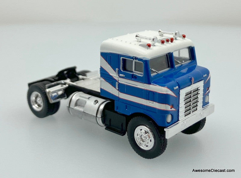 Brekina 1:87 Kenworth Bullnose Sleeper Tractor, Blue/White