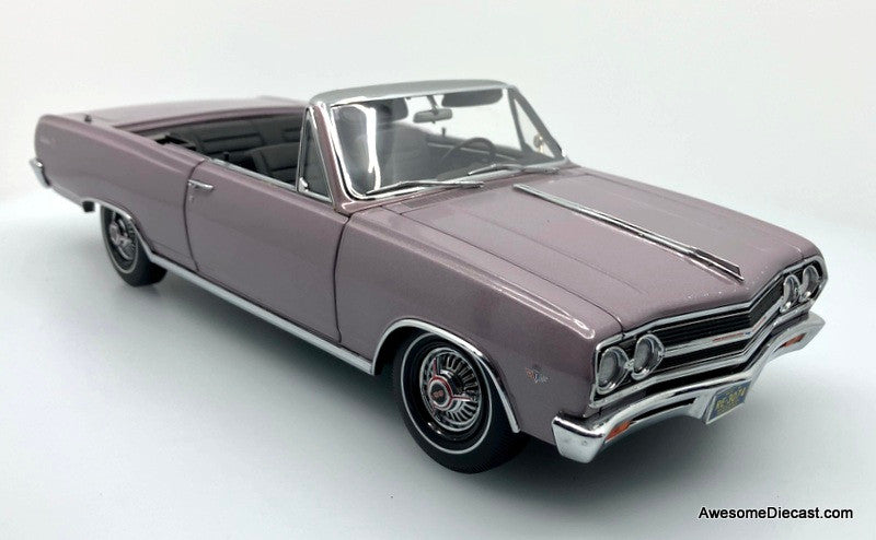 1965 Chevrolet Malibu SS Convertible, Evening Orchid 1:18 Diecast Model by ExactDetail Replicas