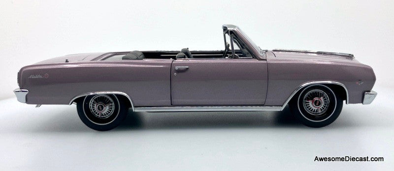 1965 Chevrolet Malibu SS Convertible, Evening Orchid 1:18 Diecast Model by ExactDetail Replicas
