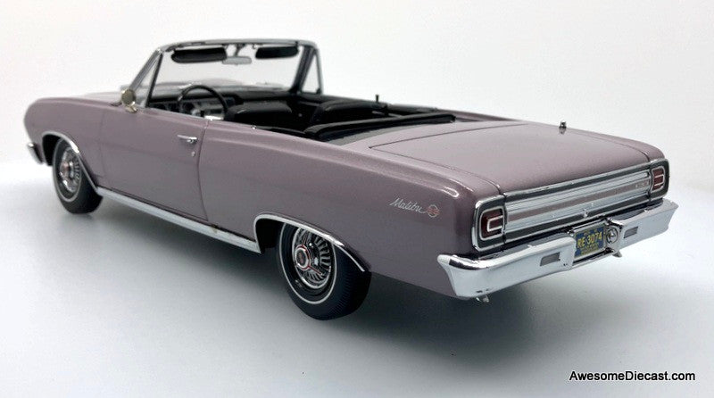 1965 Chevrolet Malibu SS Convertible, Evening Orchid 1:18 Diecast Model by ExactDetail Replicas