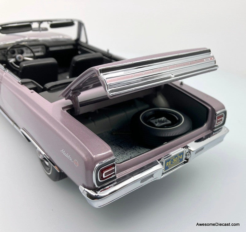 1965 Chevrolet Malibu SS Convertible, Evening Orchid 1:18 Diecast Model by ExactDetail Replicas