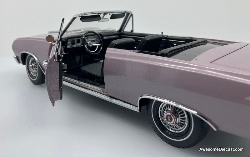 1965 Chevrolet Malibu SS Convertible, Evening Orchid 1:18 Diecast Model by ExactDetail Replicas