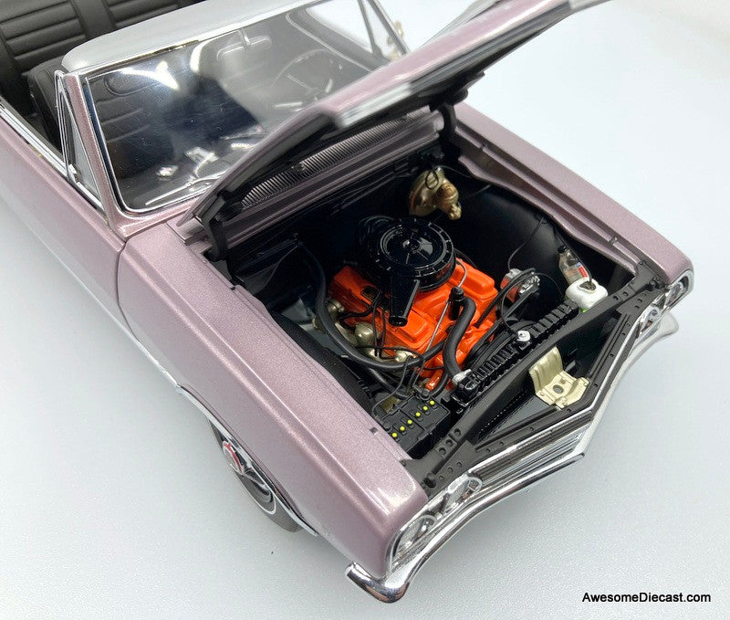1965 Chevrolet Malibu SS Convertible, Evening Orchid 1:18 Diecast Model by ExactDetail Replicas
