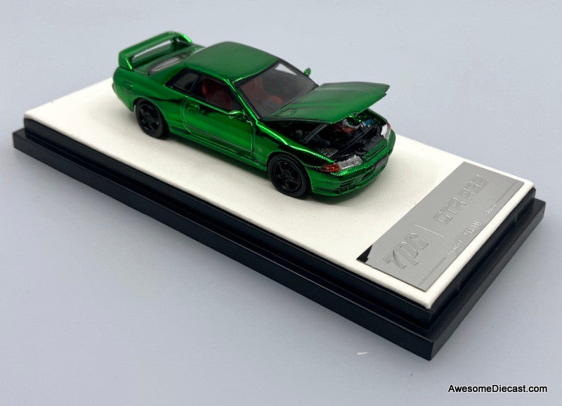 Nissan GT-R R32, Carbon Fiber Green 1:64 Diecast Model Car by TPC
