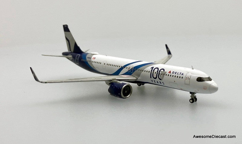 Airbus A321neo: Delta Airlines (Reg # N589DT) 100th Anniversary Livery 1:400 Diecast Model Plane by Gemini Jets
