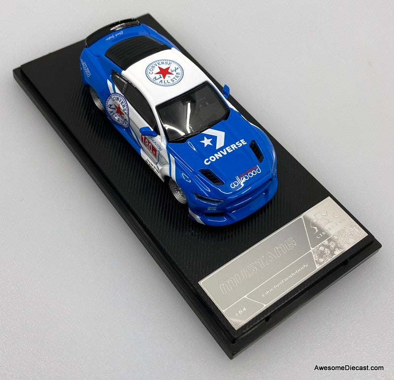 Ford Mustang Wide-Body Lowside, Blue: Converse Livery 1:64 Diecast Model Car by Liberty64