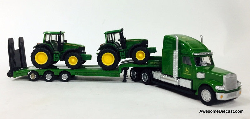 SIKU 1:87 Freightliner Coronado w/Lowboy Trailer & John Deere Tractors