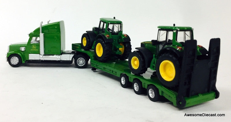 SIKU 1:87 Freightliner Coronado w/Lowboy Trailer & John Deere Tractors