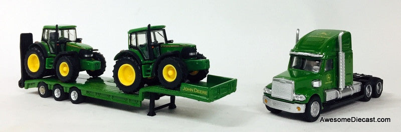 SIKU 1:87 Freightliner Coronado w/Lowboy Trailer & John Deere Tractors