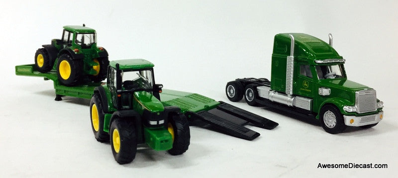 SIKU 1:87 Freightliner Coronado w/Lowboy Trailer & John Deere Tractors