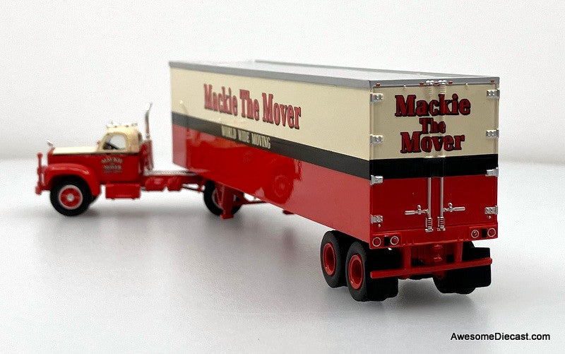 Mack B61 Day Cab w/Dry Goods Trailer: Mackie The Mover 1:87 ABS Plastic Truck by Brekina