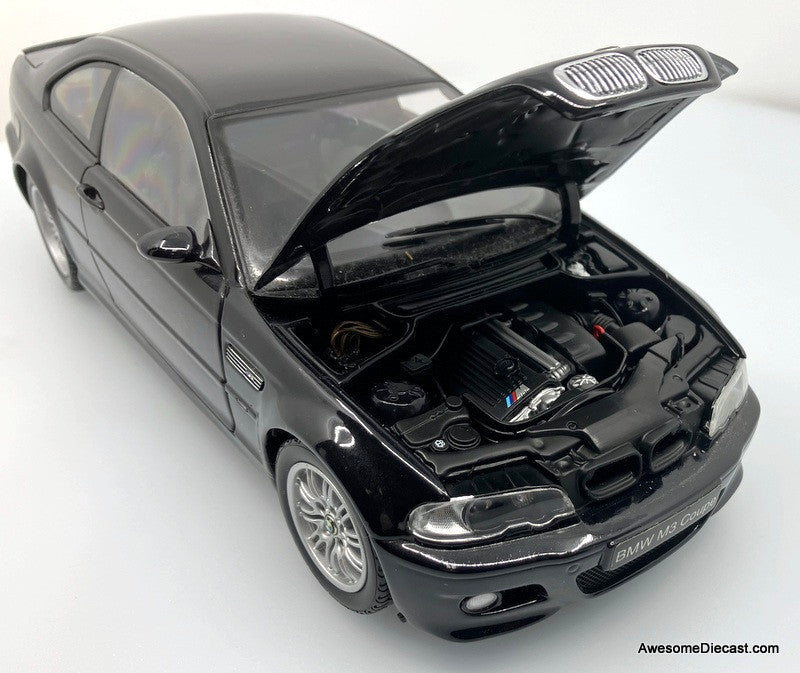 RARE!! BMW M3 Coupe (E46), Jet Black 1:18 Diecast Model Car by Kyosho