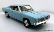 1968 Plymouth Barracuda, Hawaiian Blue 1:18 Diecast Model Car by Highway 61