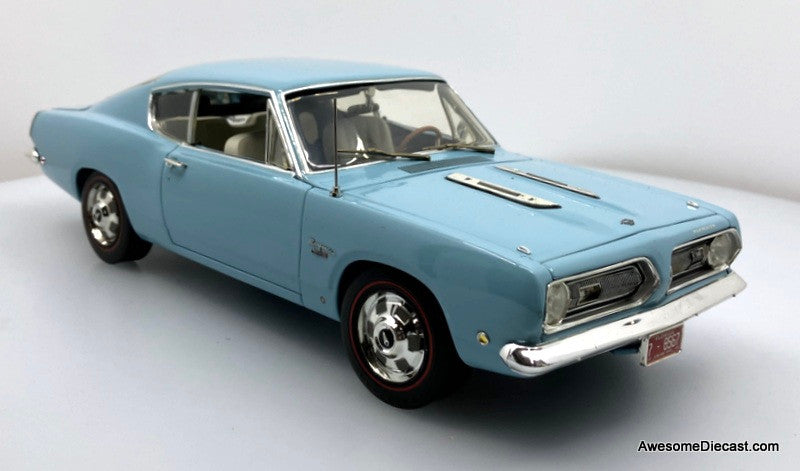 1968 Plymouth Barracuda, Hawaiian Blue 1:18 Diecast Model Car by Highway 61