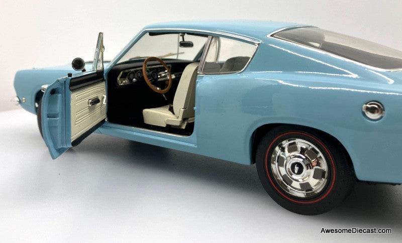 1968 Plymouth Barracuda, Hawaiian Blue 1:18 Diecast Model Car by Highway 61