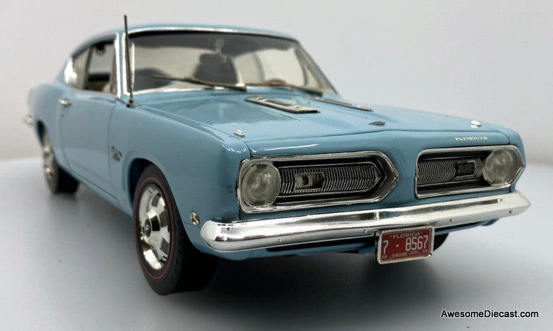 1968 Plymouth Barracuda, Hawaiian Blue 1:18 Diecast Model Car by Highway 61
