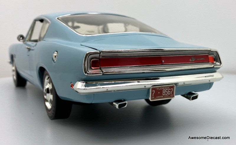 1968 Plymouth Barracuda, Hawaiian Blue 1:18 Diecast Model Car by Highway 61