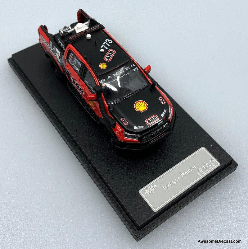 2024 Ford Ranger Raptor, Red/Black 2024 Baja Racing 1:64 Diecast Model Truck by MK Minitures