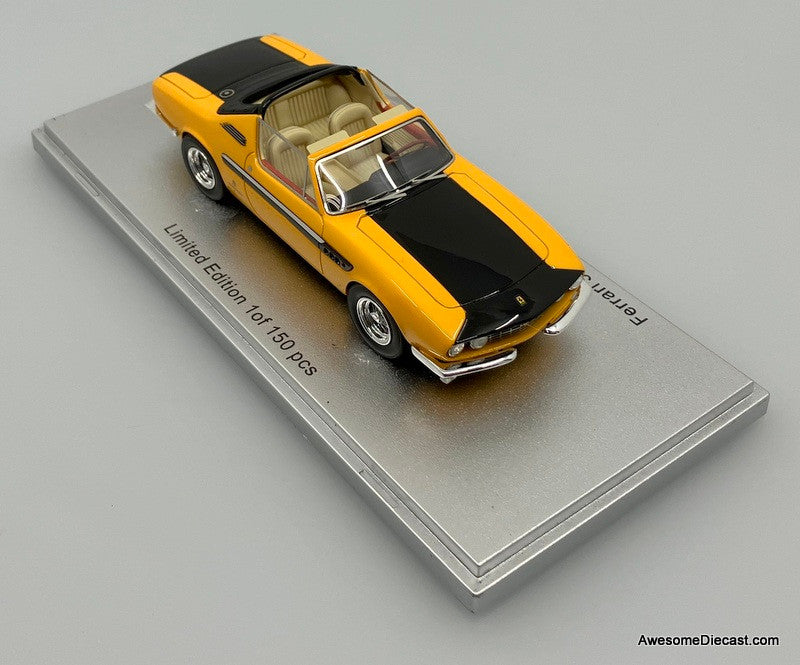 1964 Ferrari 330 GT 2+2 Cabriolet Michelotti SN 6109, Yellow/Black 1:43 Resin Cast Model by Kess
