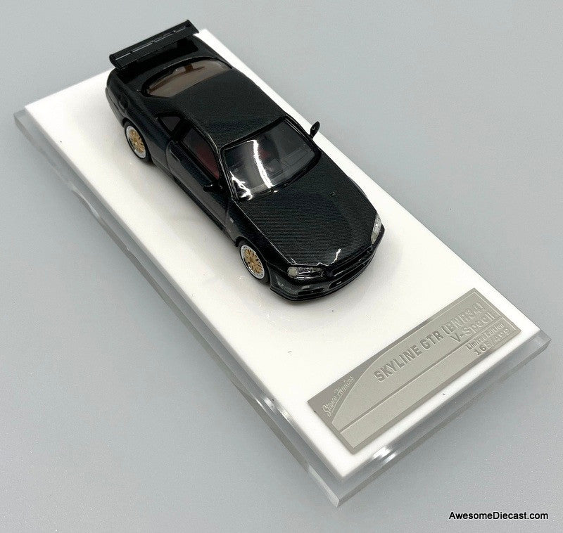 Nissan Skyline GT-R R34, Carbon Fiber 1:64 Diecast Model Car by Stance Hunters