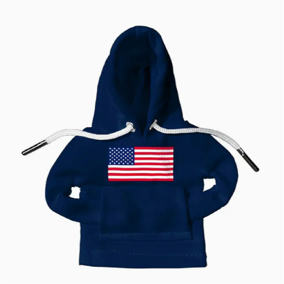 Shift Cover American Flag Sweater  – Universal Blue Hoodie Style Gear Shift Handle Cover for Car Interiors