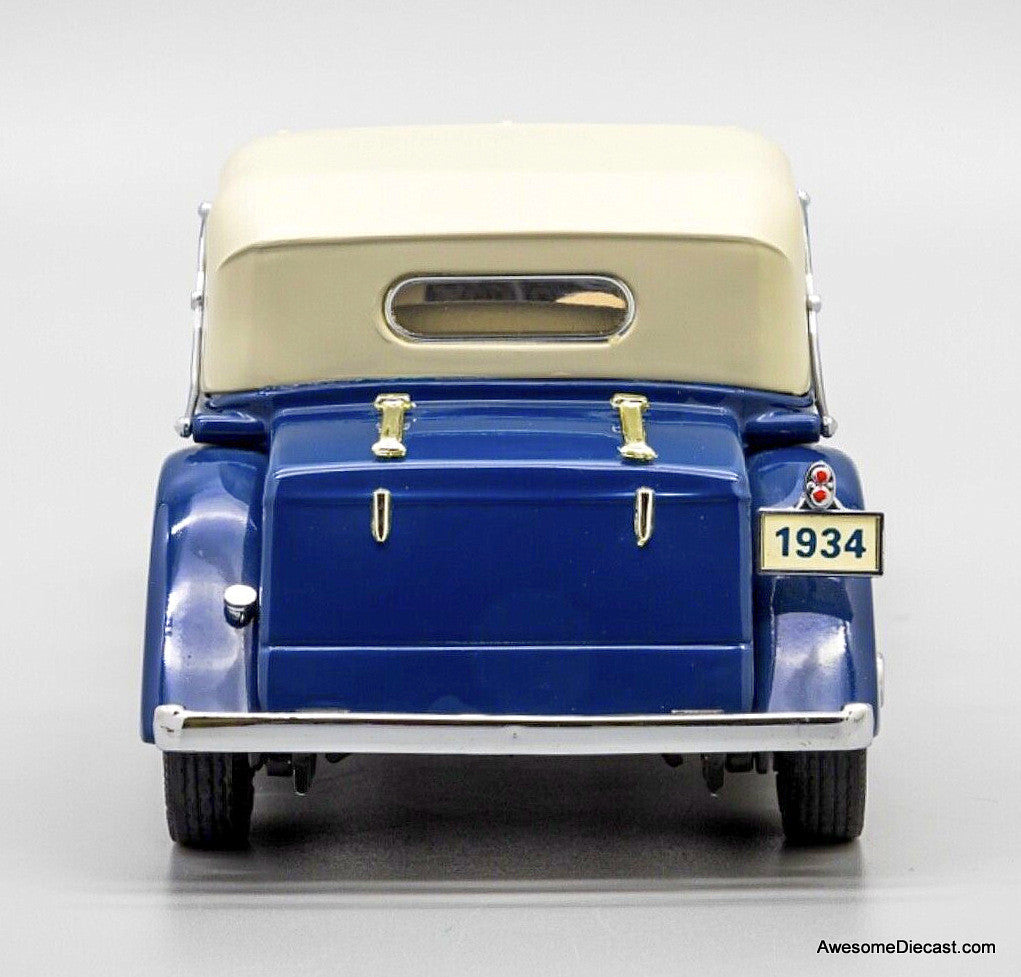 1934 Hispano Suiza J12 Coupe, Blue 1:24 Diecast Car Model by Danbury Mint