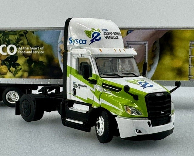 Freightliner eCascadia Electric Tractor w/Refrigerated Trailer: Sysco 2026 Graphics 1:64 Diecast Model by DCP