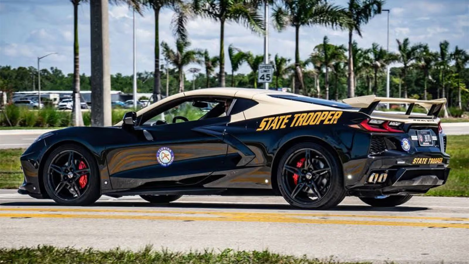Chevrolet Corvette C8 Stingray Police Interceptor: Florida Highway Patrol (FHP) 1:43 Diecast Model Car by Iconic Replicas