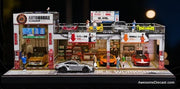 Automobile Double Layer Parking Workshop w/Lighting 1:64 Diorama by Shou Cang