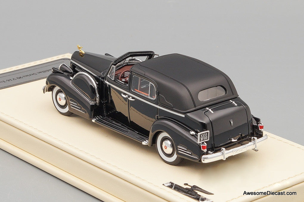 1938 Cadillac Series 90 V16 Town Car - Black 1:43 Diecast Model by TSM Model Collection d'Elegance