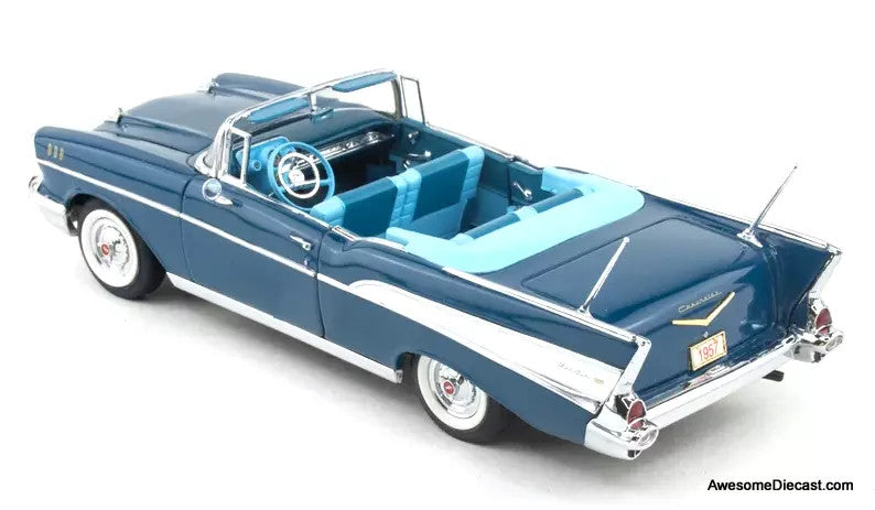 1957 Chevrolet Bel Air - Blue Convertible 1:24 Diecast Model by Danbury Mint