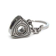 Polished Silver Rotary Engine Keychain – Triangle Rotor Auto Part Key Ring