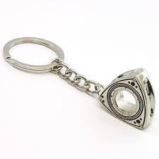 Polished Silver Rotary Engine Keychain – Triangle Rotor Auto Part Key Ring