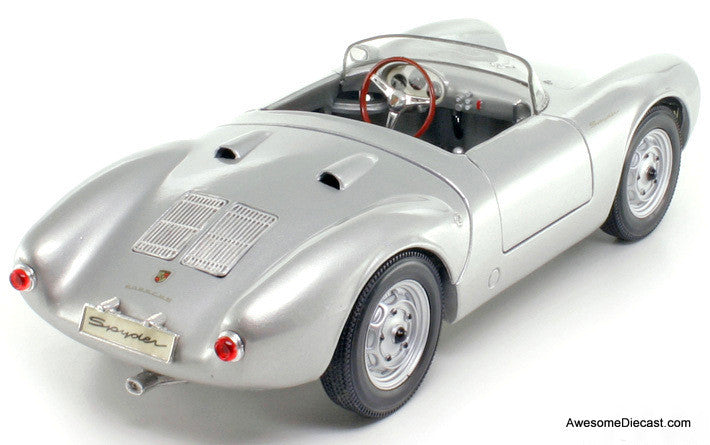 1955 Porsche 550 A Spyder, Silver 1:18 Diecast Model Car by Maisto