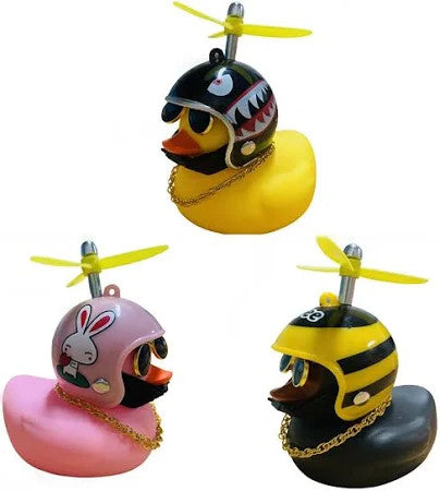 Duck with Helmet Yellow | Black | Pink– Fun Car, Bike, and Cycling Accessory for Road Trips